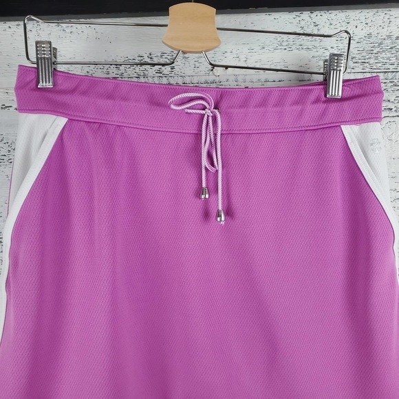Izod Women Golf Mesh Adjustable Tie Waist Outdoor Sport Activewear Skort Sz L - Picture 2 of 10